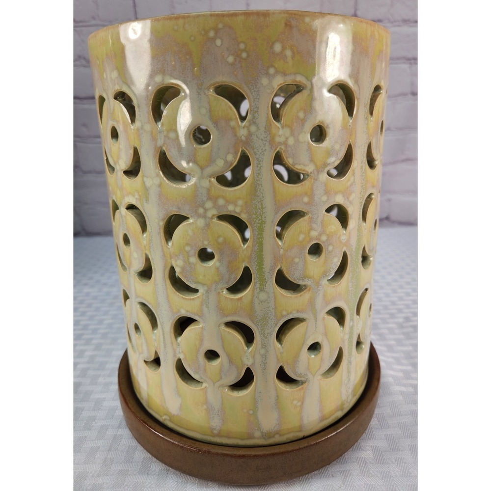 Large Ceramic Luminary Round 9.5"โ Outdoor Lighting Candle Holder Decor